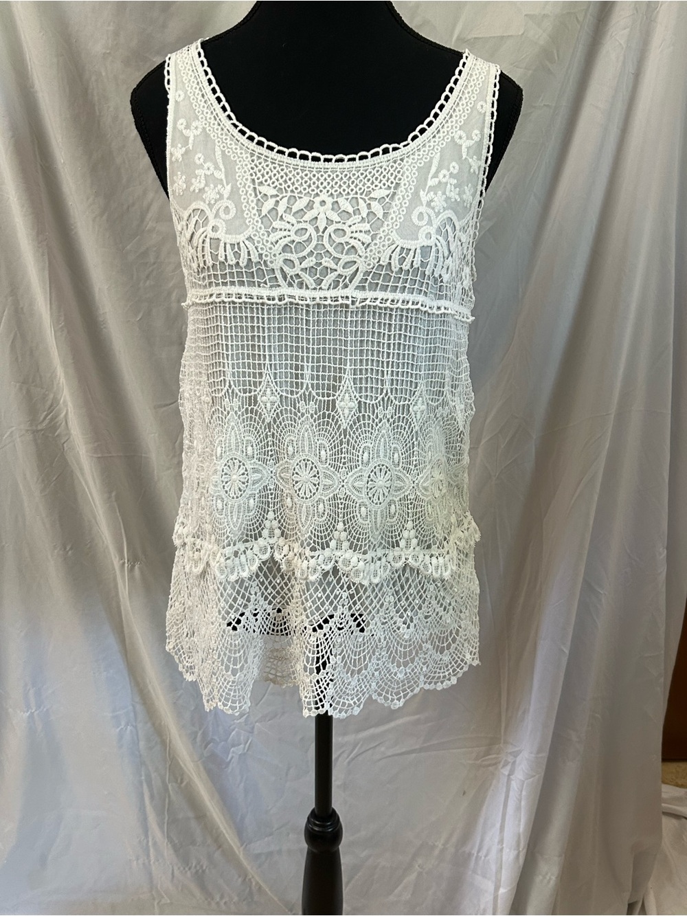 H&M White Crochet Lace Camisole
